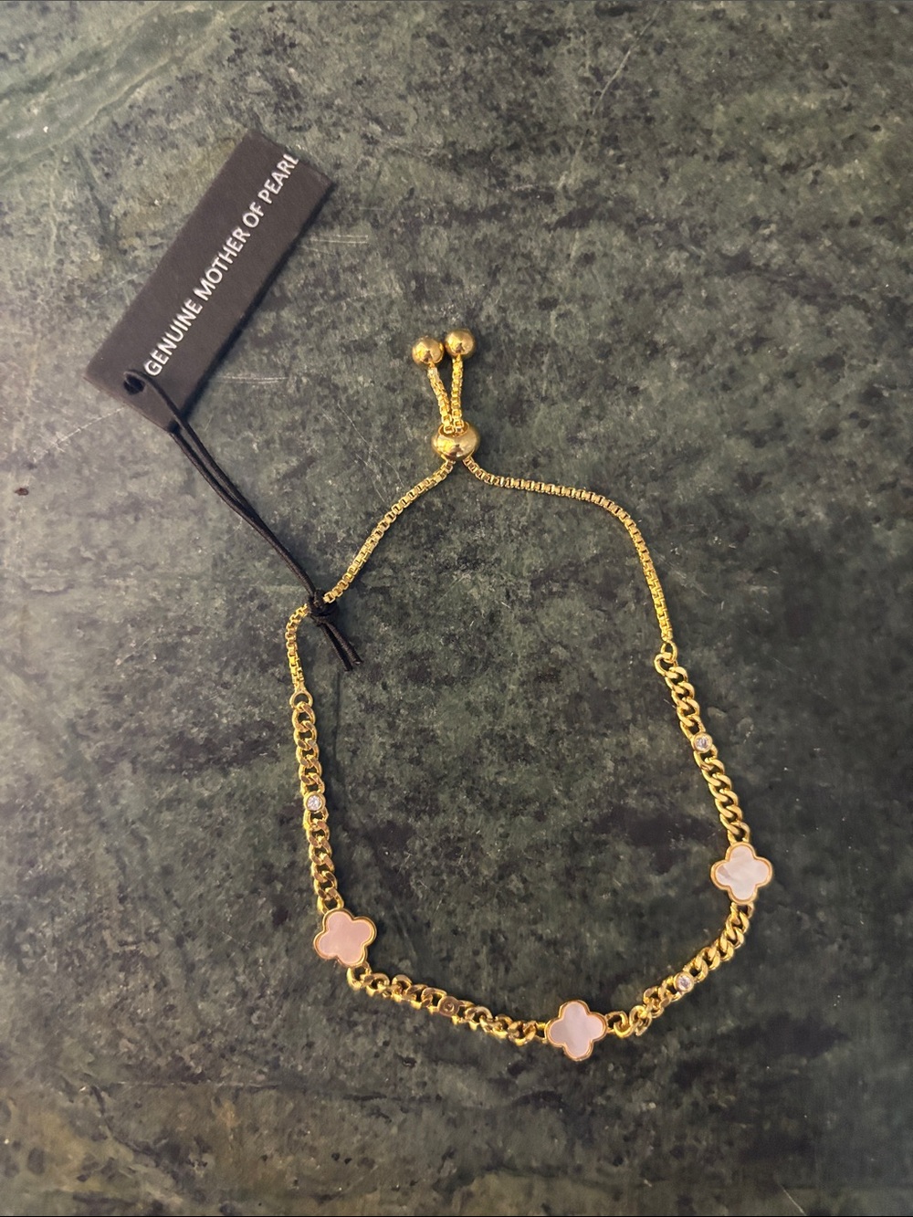 Genuine Mother-of-Pearl Clover Accent bracelet